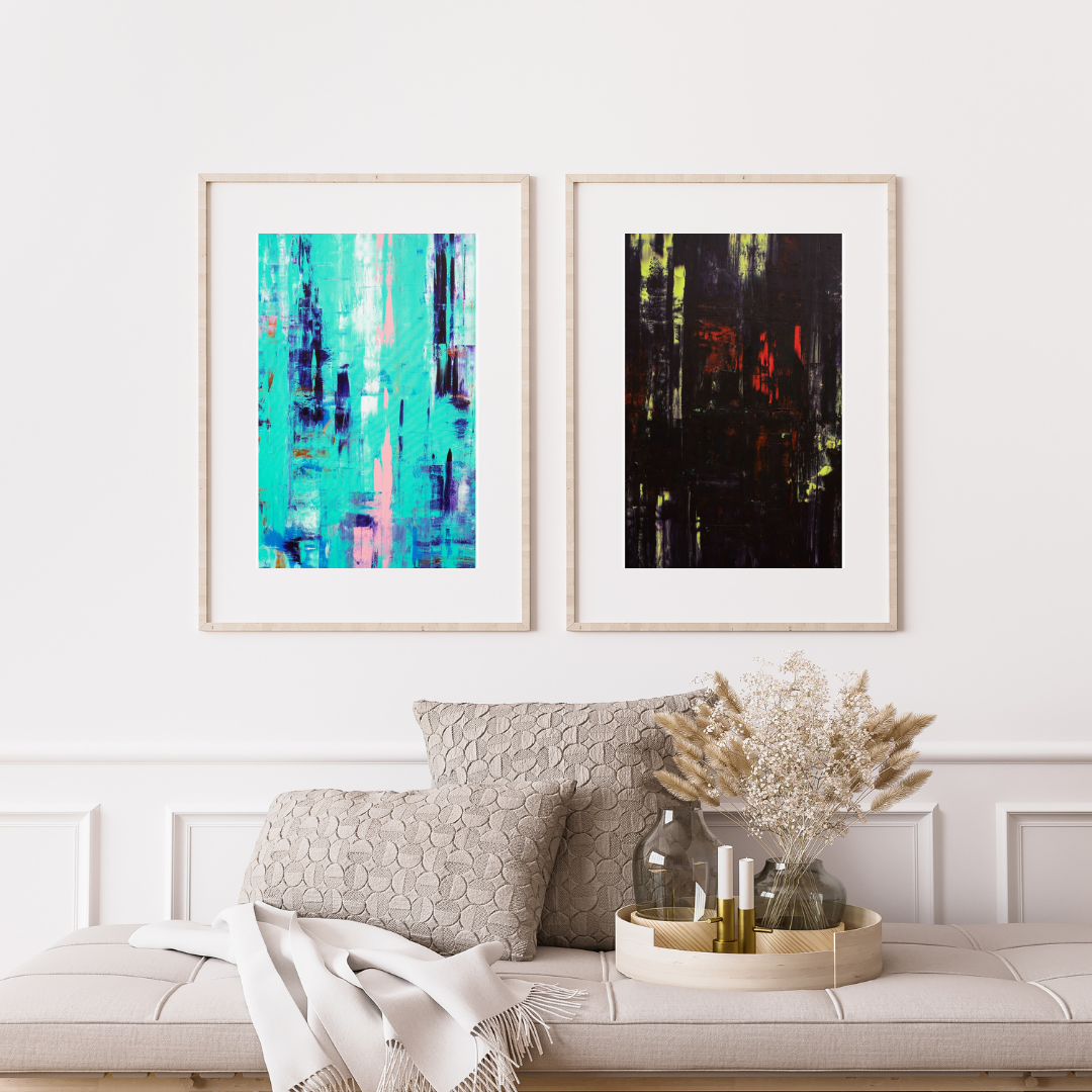 Black Panic art print mockup image for the web