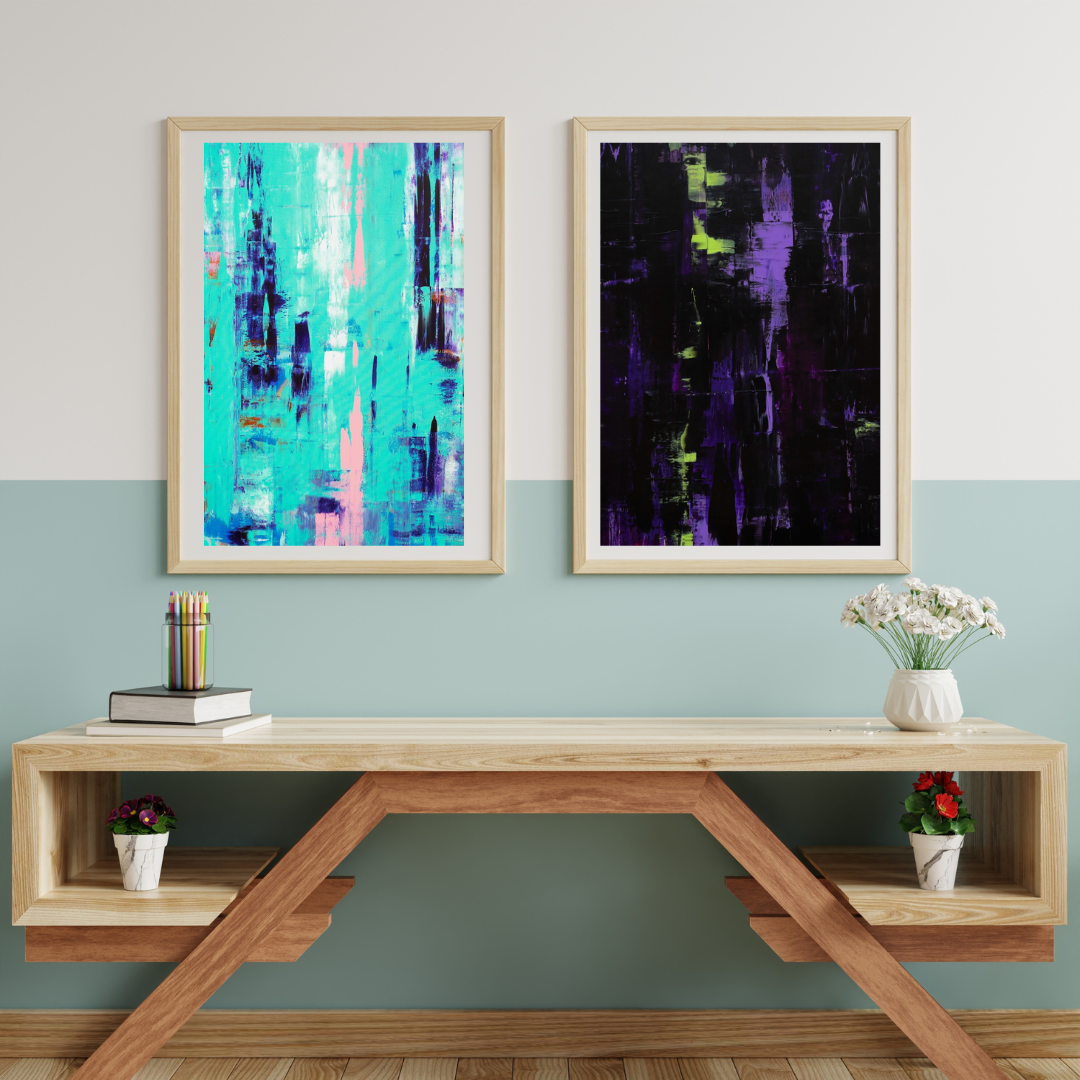 Violet violence art print mockup image for web